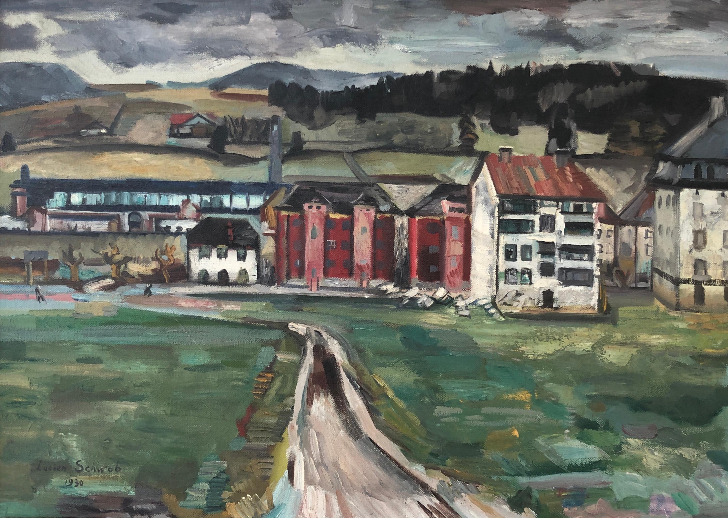 Landscape Painting di Lucien Schwob - Il Brassus, Valle di Joux