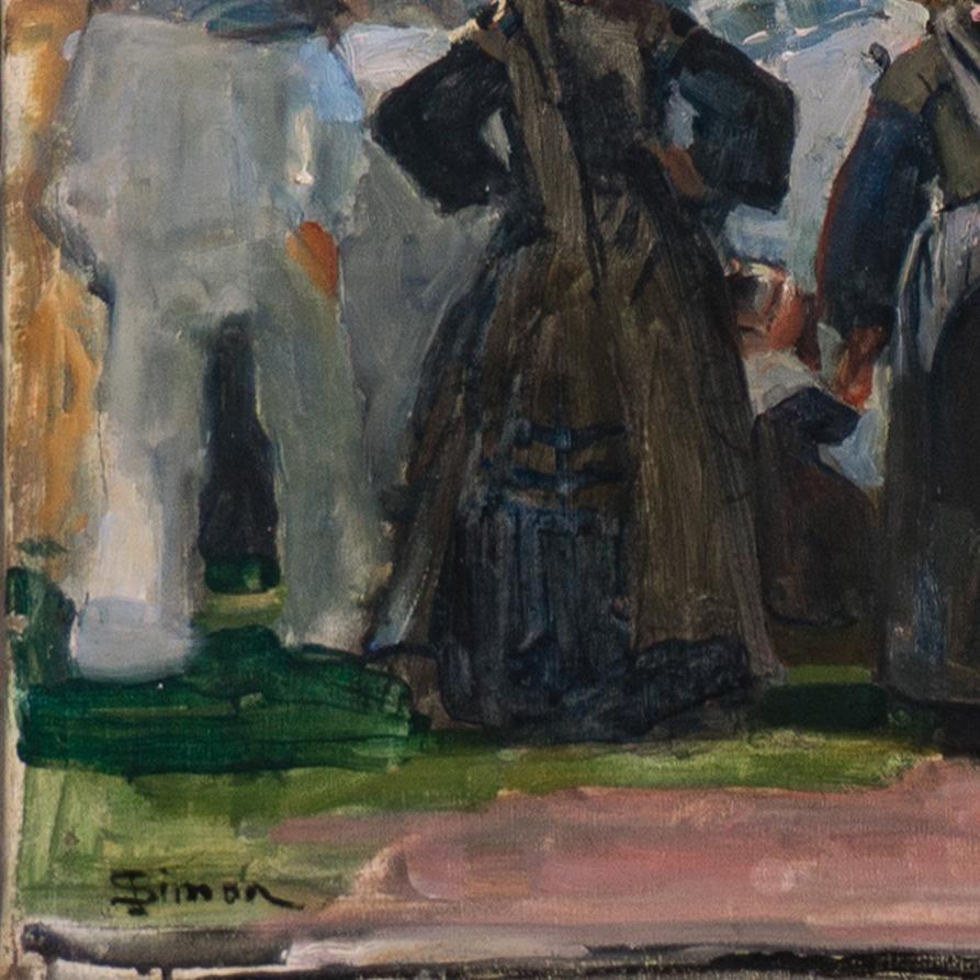 Fête Foraine, Cirque, Bretagne, Breton, Société Nationale des Beaux-Arts - Gris Animal Painting par Lucien Simon