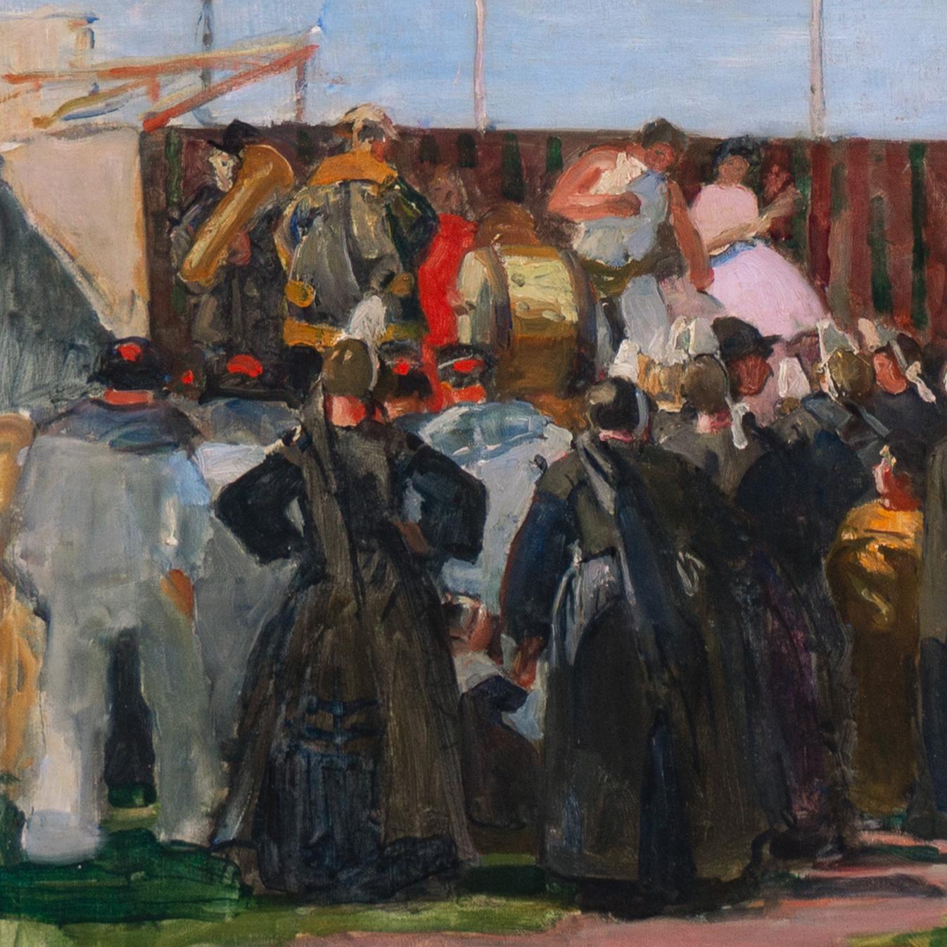 Signé en bas à gauche, 'L. Simon' pour Lucien Simon (français, 1861-1945) et peint vers 1919. Partiellement titré, au verso, sur une ancienne étiquette. 
Provenance : Propriété d'Austin Hille, San Francisco.
Précédemment avec : Doic, Wilson &