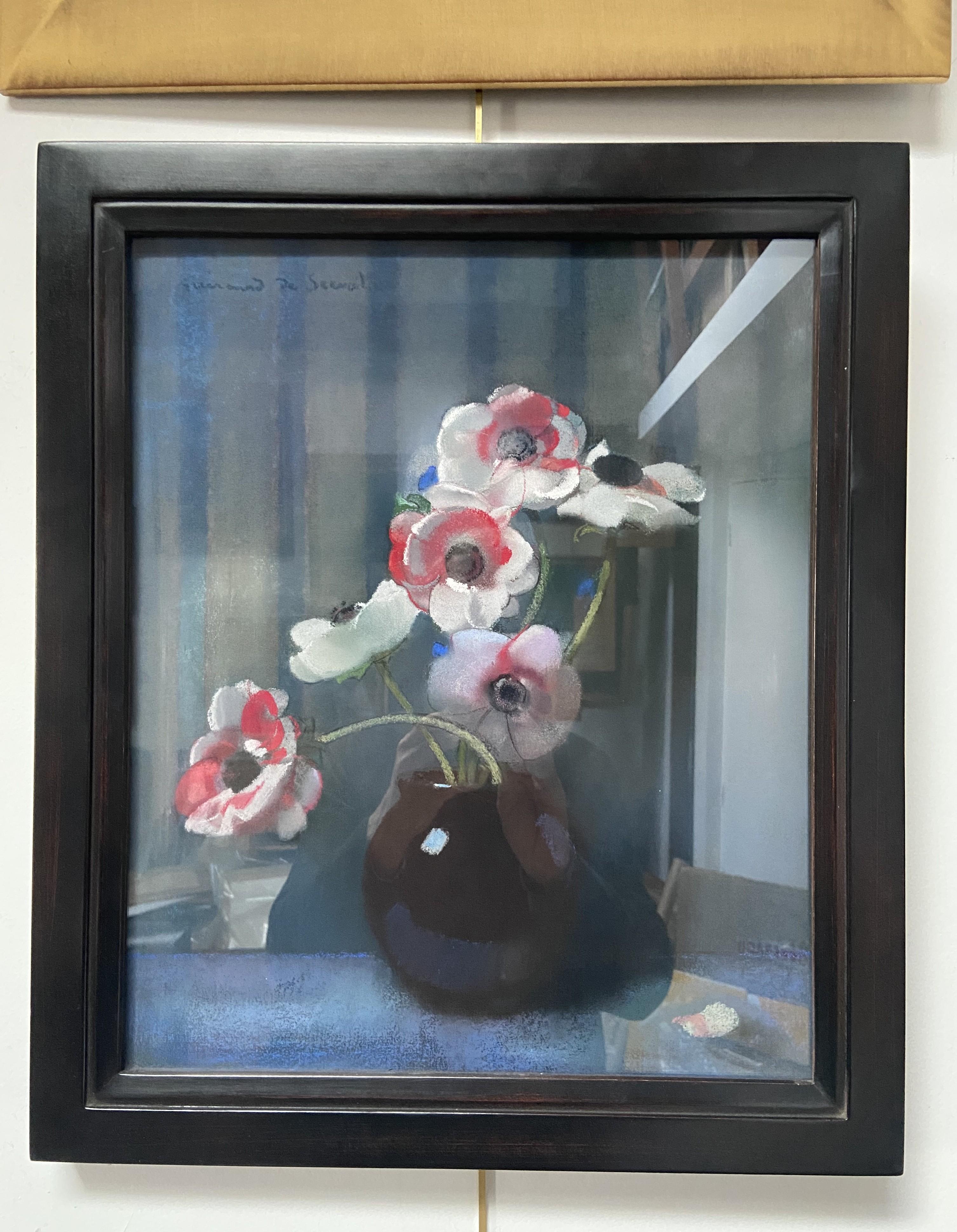 Guirand de Scevola  (1871-1950) A Bouquet of anemones, signed pastel For Sale 7