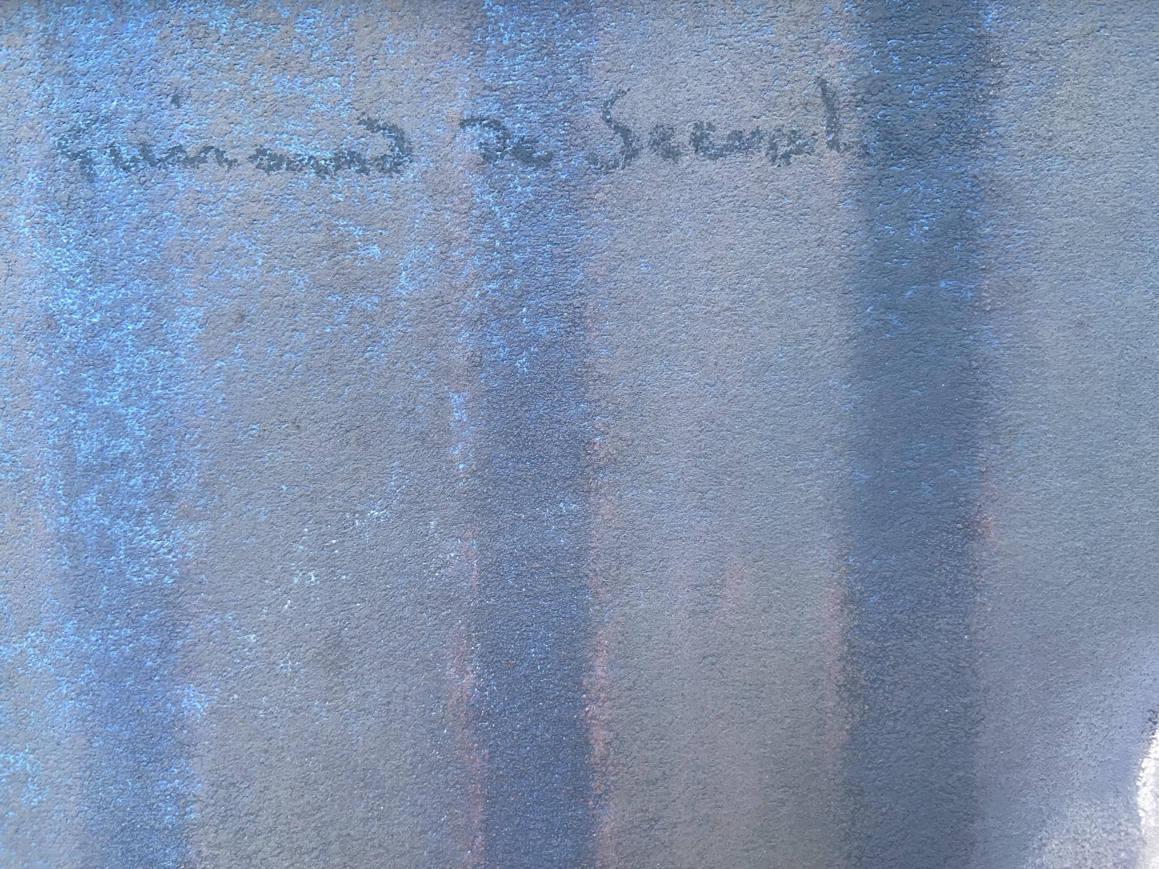 Guirand de Scevola  (1871-1950) Un ramo de anémonas, pastel firmado - Still-Life Gris de Lucien-Victor Guirand de Scévola