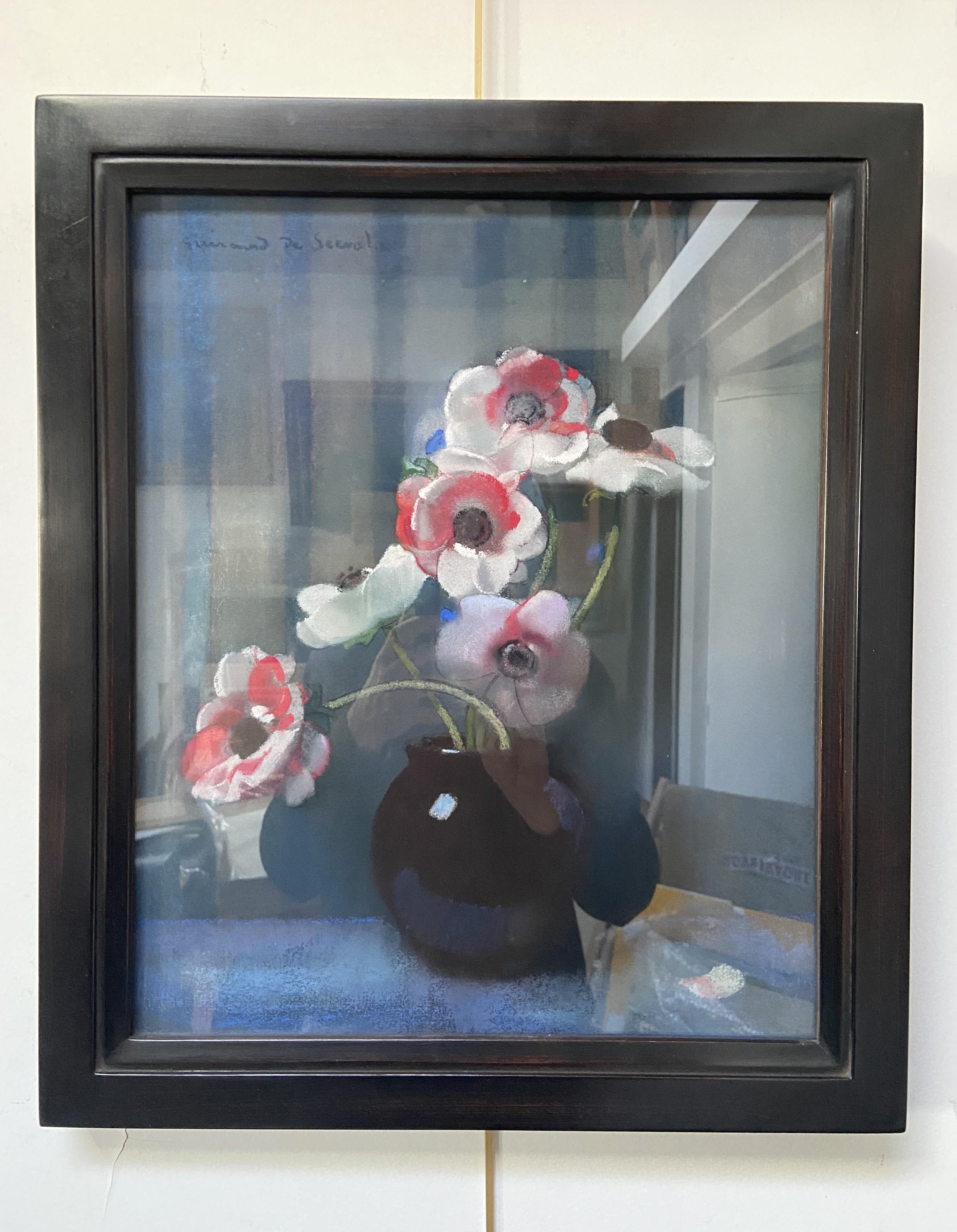 Guirand de Scevola  (1871-1950) A Bouquet of anemones, signiert in Pastell im Angebot 2