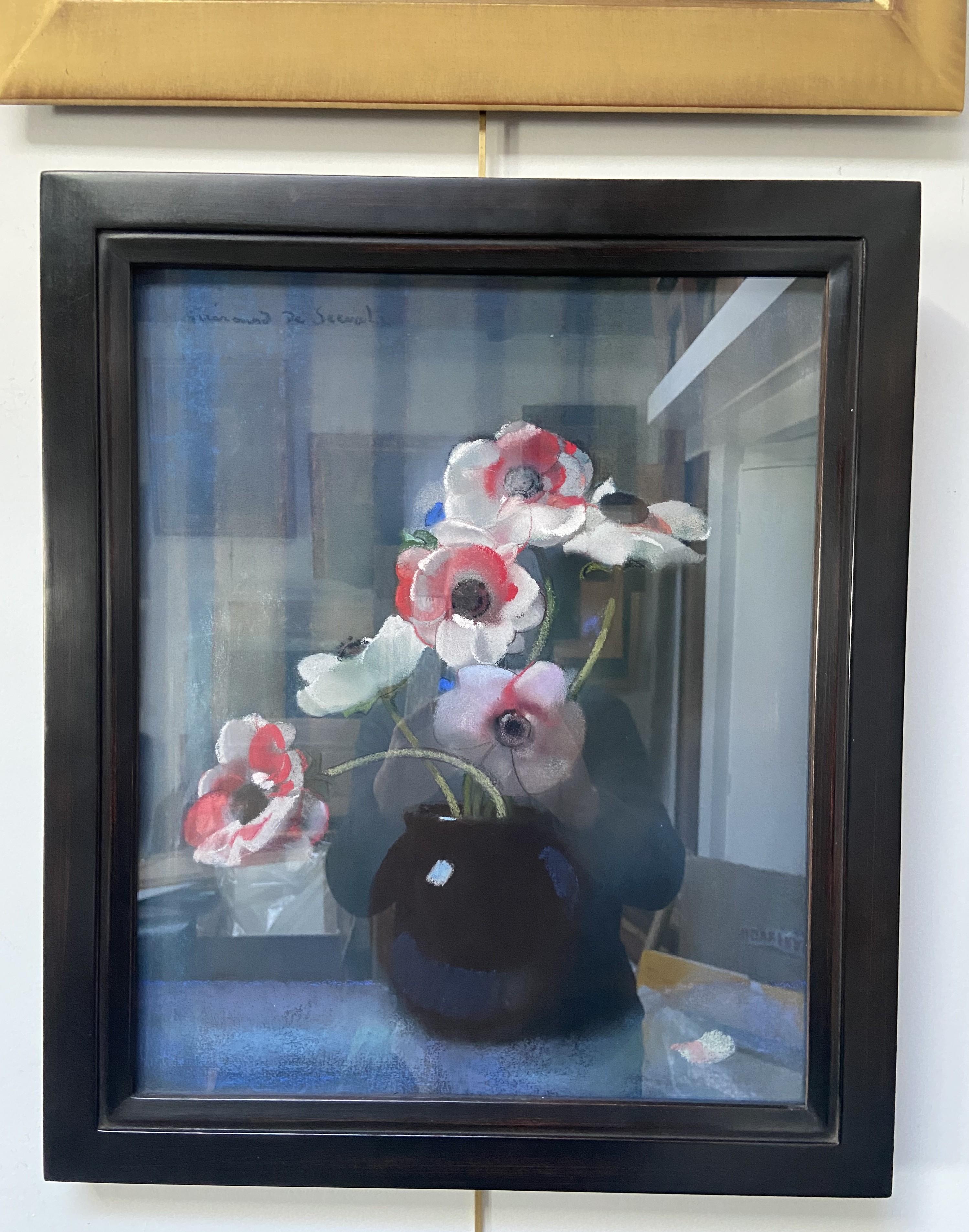 Guirand de Scevola  (1871-1950) A Bouquet of anemones, signed pastel For Sale 3