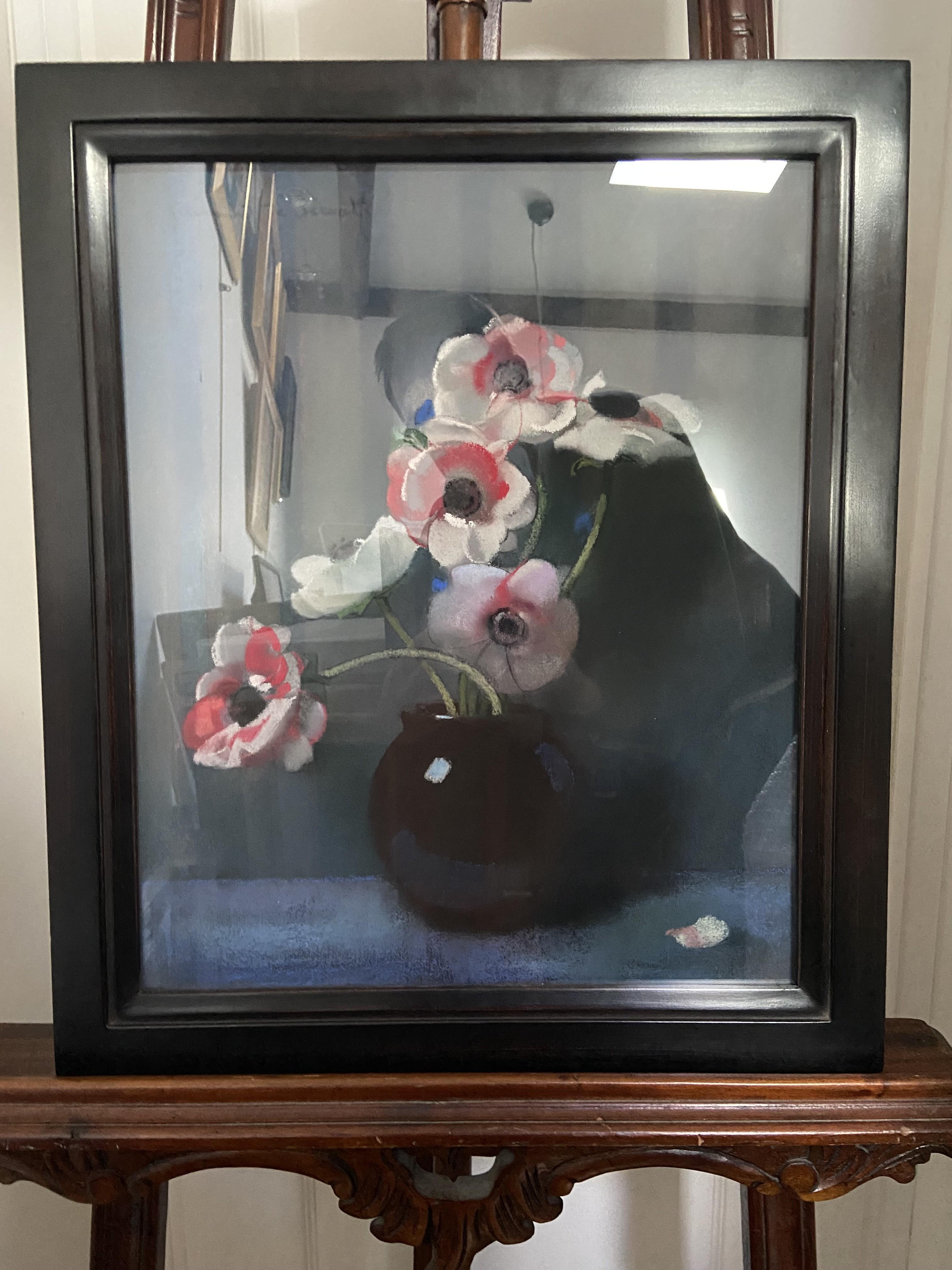 Guirand de Scevola  (1871-1950) A Bouquet of anemones, signiert in Pastell im Angebot 5