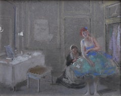 Guirand de Scevola  (1871-1950) An actress in her dressing room, pastel