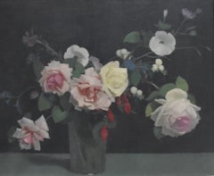 Vintage  Lucien Victor Guirand de Scevola  (1871-1950) A bunch of flowers, oil on canvas