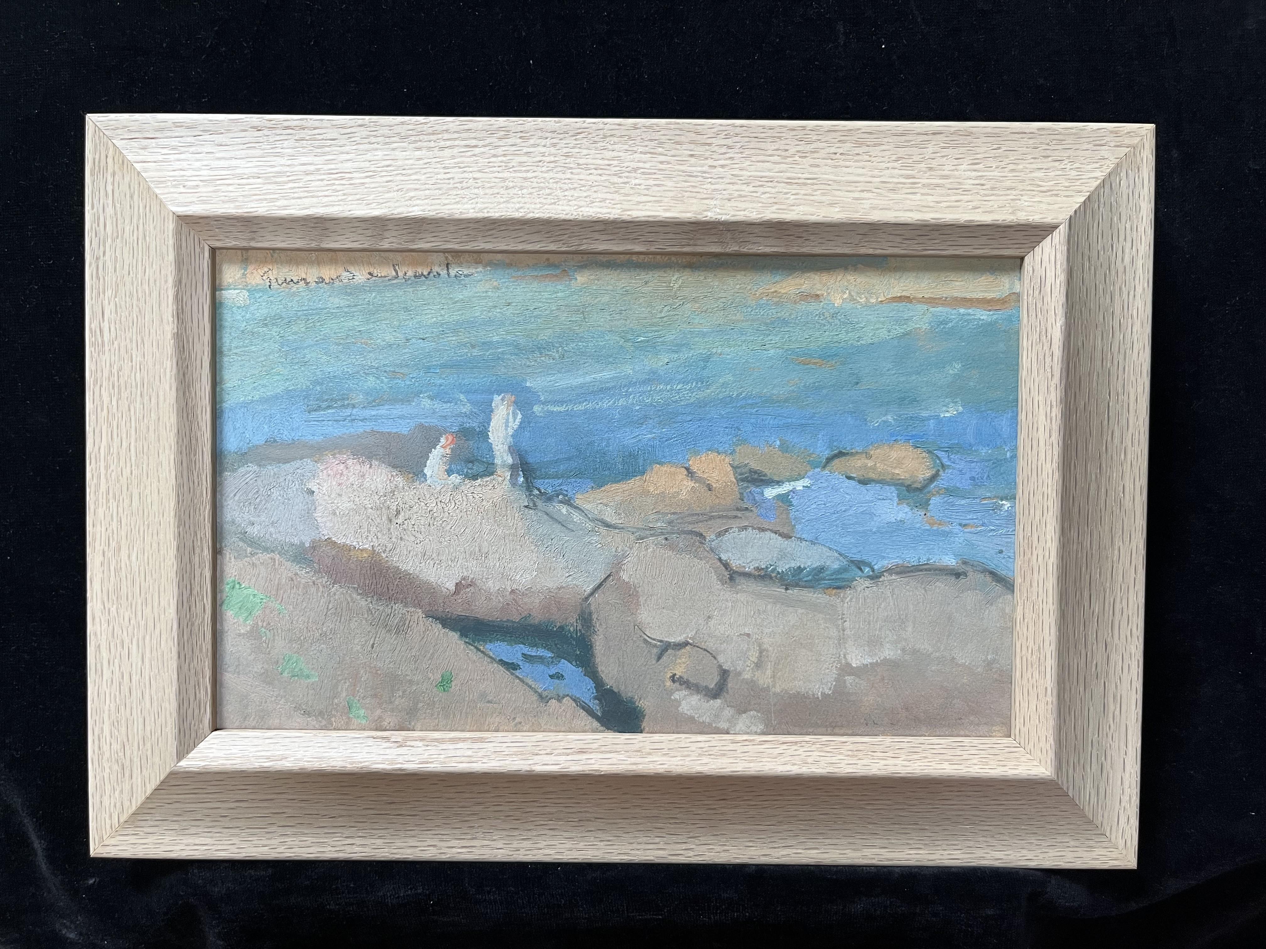 Lucien-Victor Guirand de Scévola (1871-1950) Un paysage marin avec des baigneurs, huile signée en vente 3