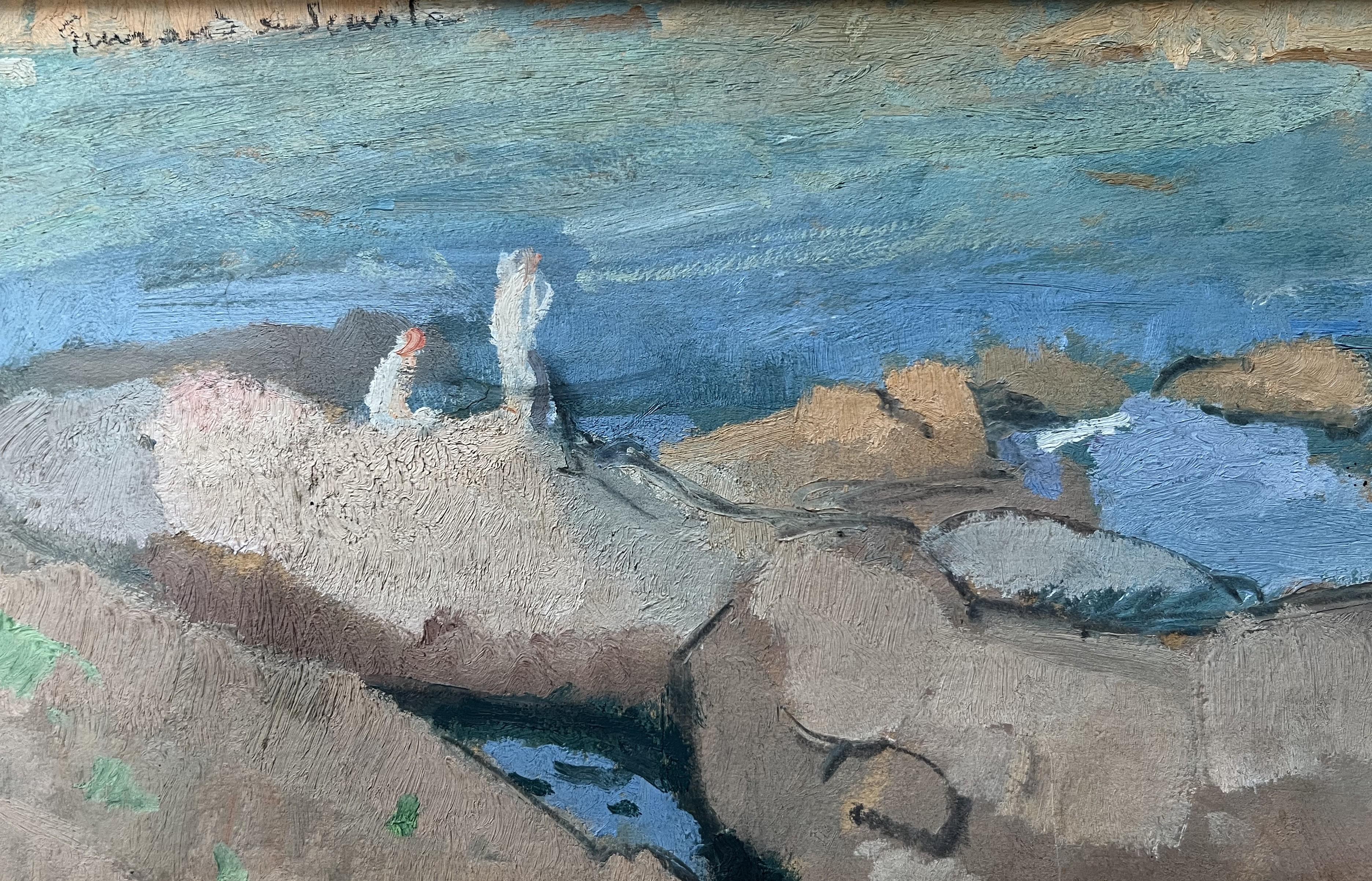 Lucien-Victor Guirand de Scévola (1871-1950) Un paysage marin avec des baigneurs, huile signée en vente 5