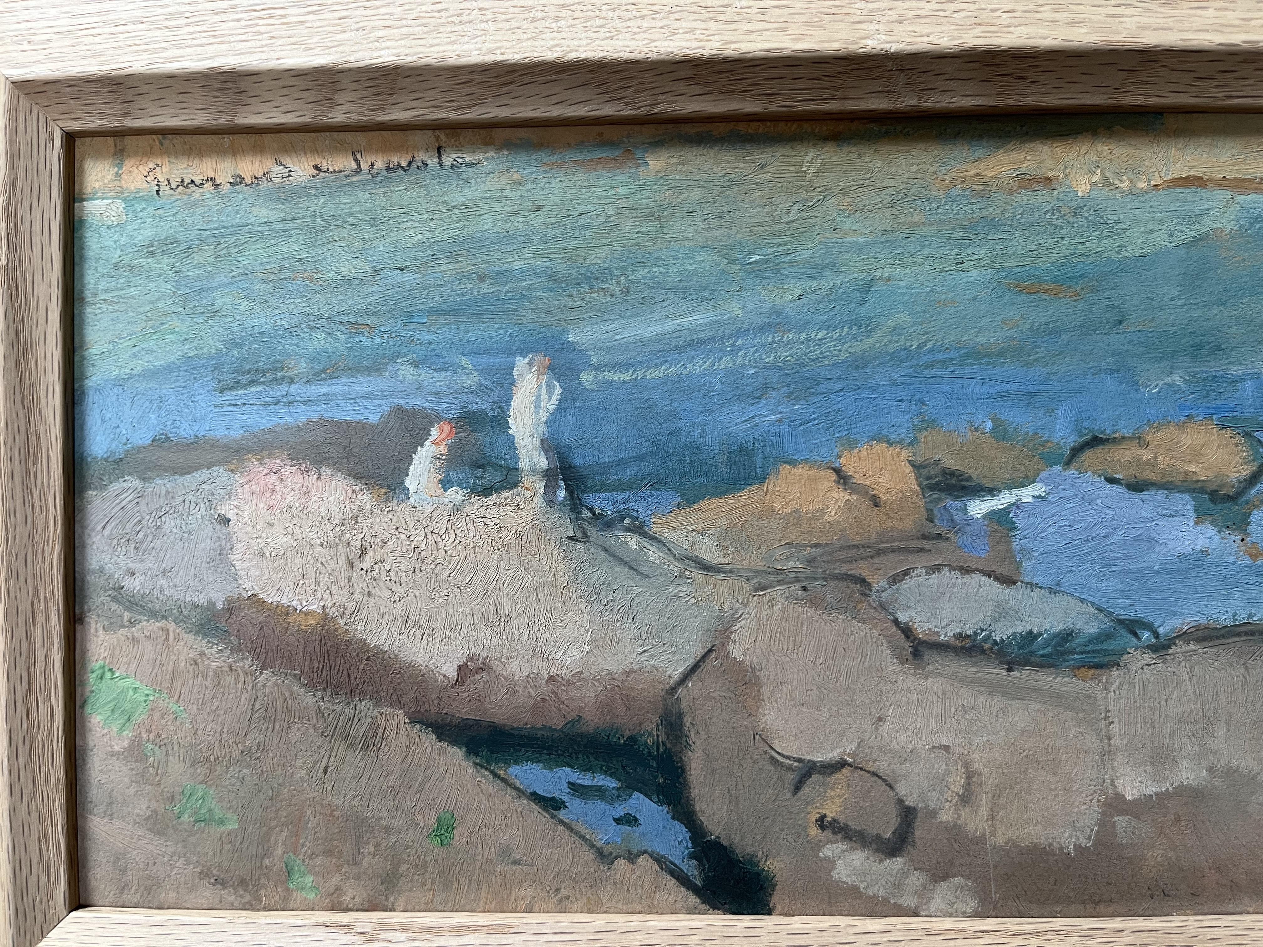 Lucien-Victor Guirand de Scévola (1871-1950) Un paysage marin avec des baigneurs, huile signée en vente 7
