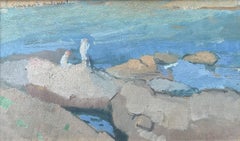 Lucien-Victor Guirand de Scévola (1871-1950) A Seascape with bathers, oil signed