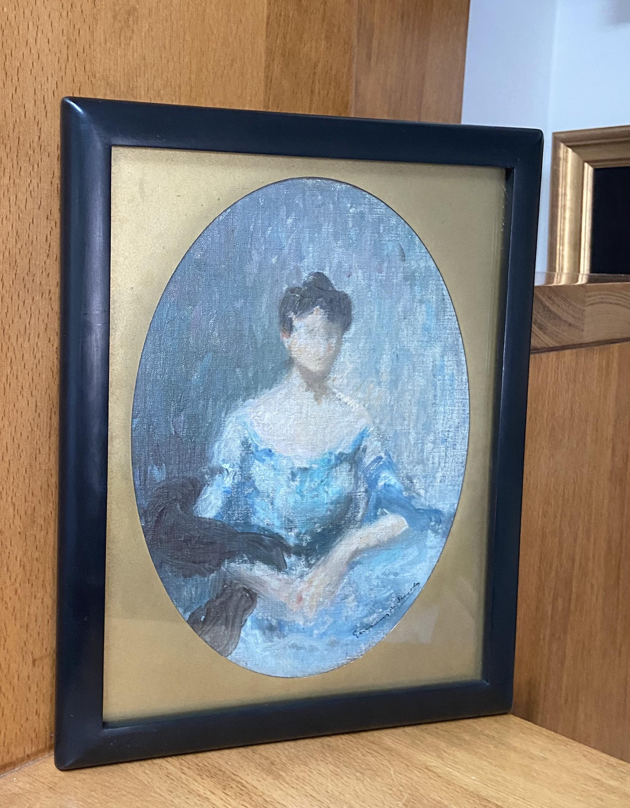 Lucien-Victor Guirand de Scévola (1871-1950) Portrait of Lady, oil sketch signed For Sale 9