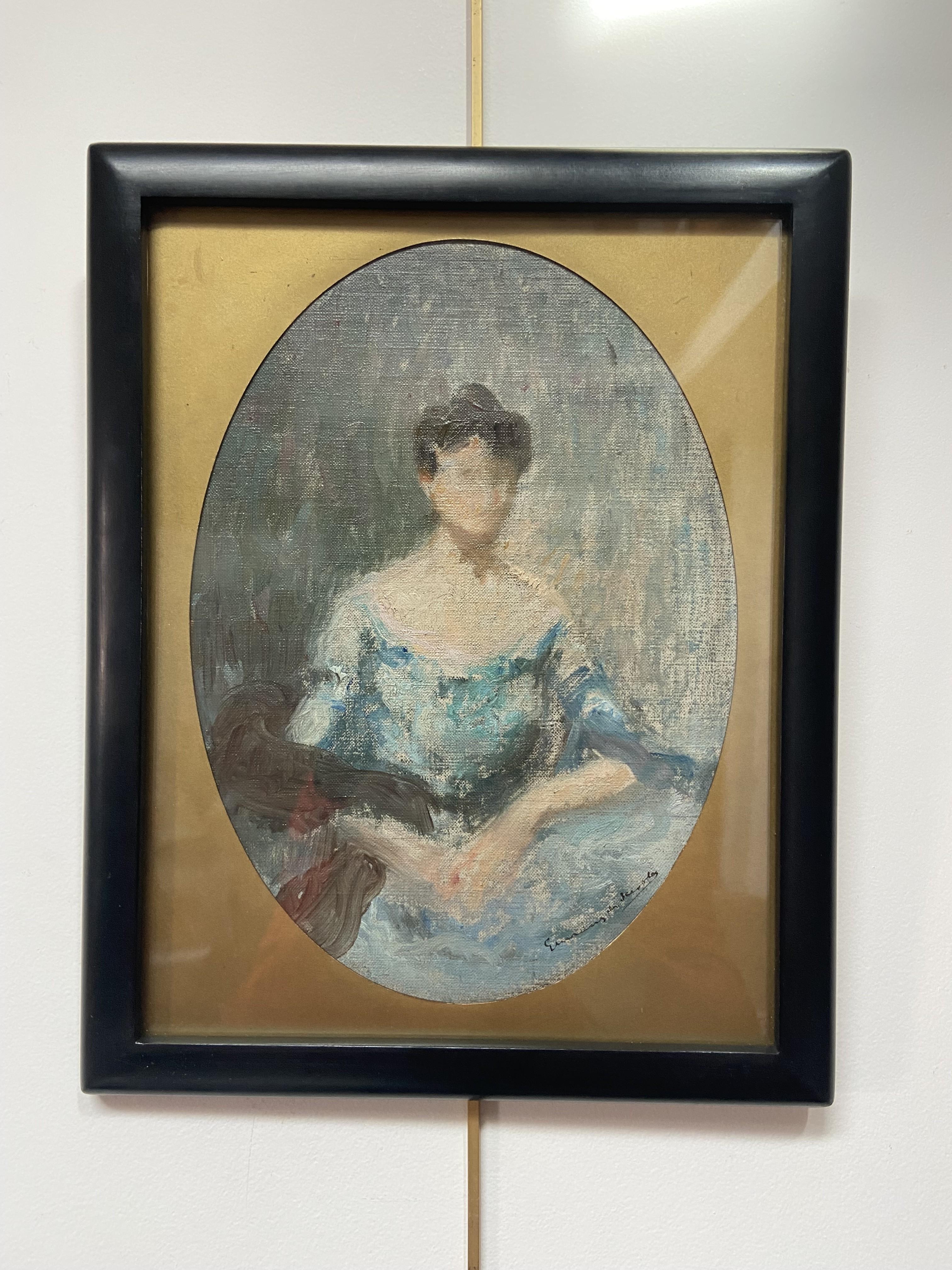 Lucien-Victor Guirand de Scévola (1871-1950) Portrait of Lady, oil sketch signed For Sale 10