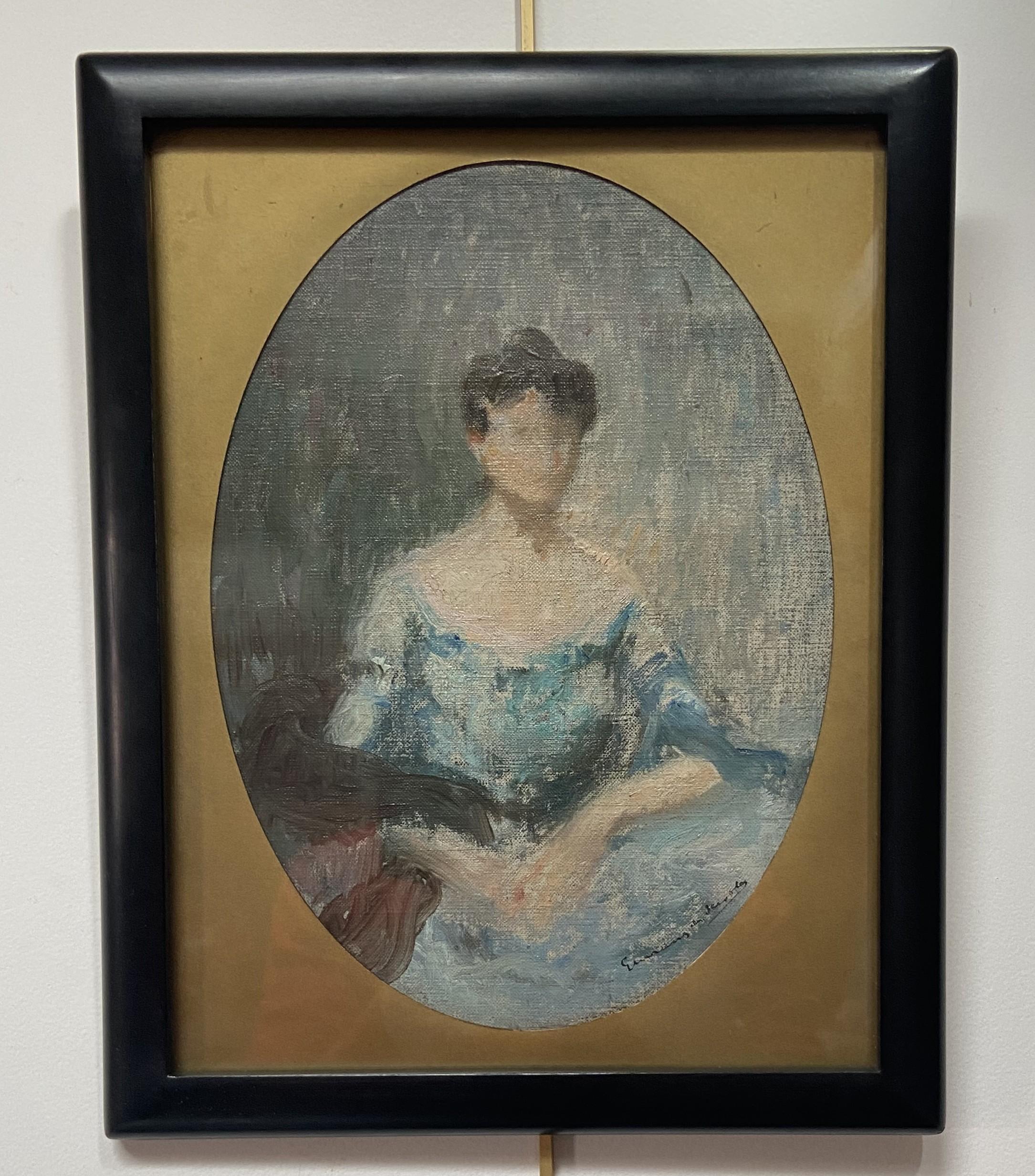 Lucien-Victor Guirand de Scévola (1871-1950) Portrait of Lady, oil sketch signed For Sale 1