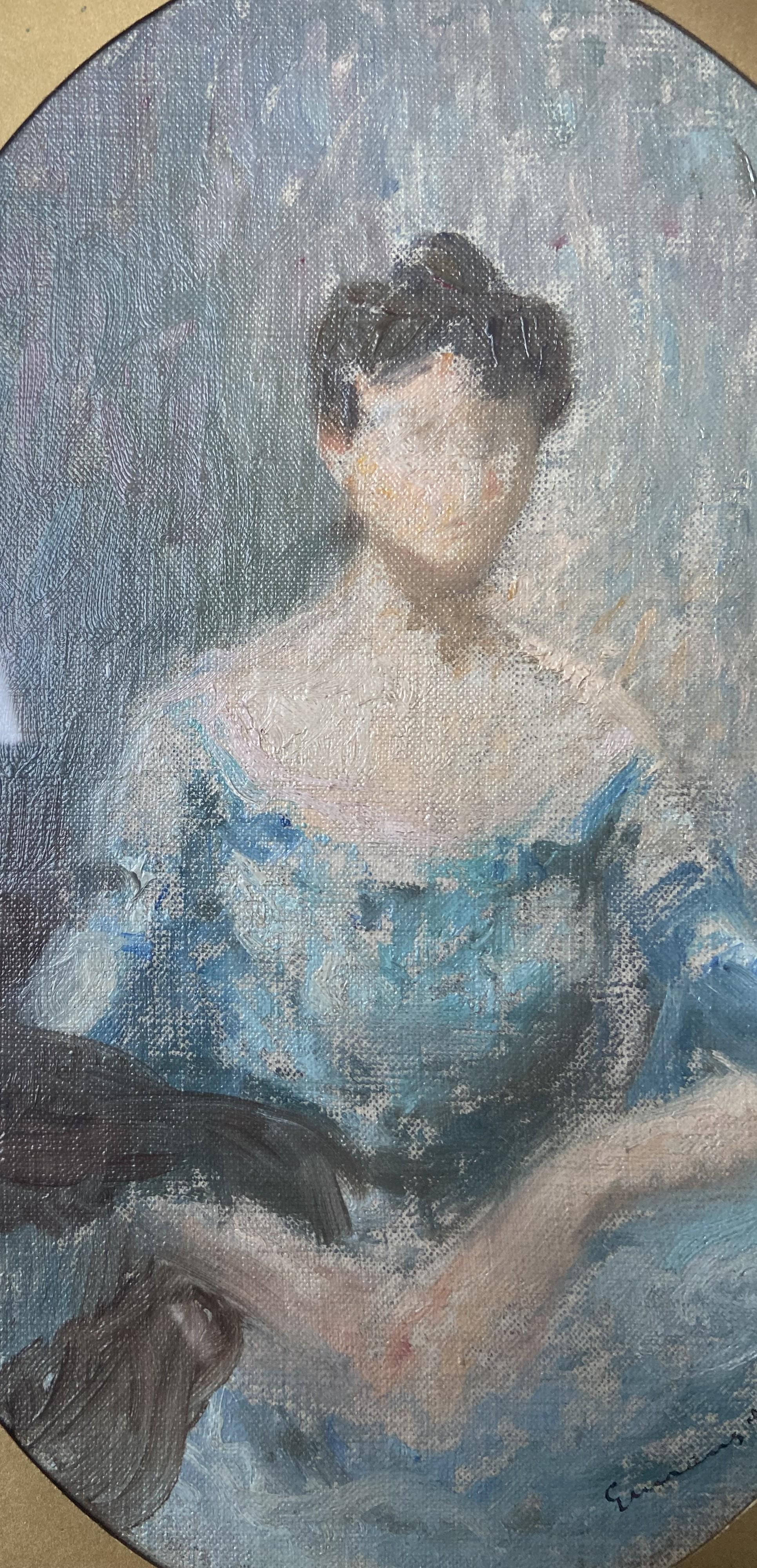 Lucien-Victor Guirand de Scévola (1871-1950) Portrait of Lady, oil sketch signed For Sale 4