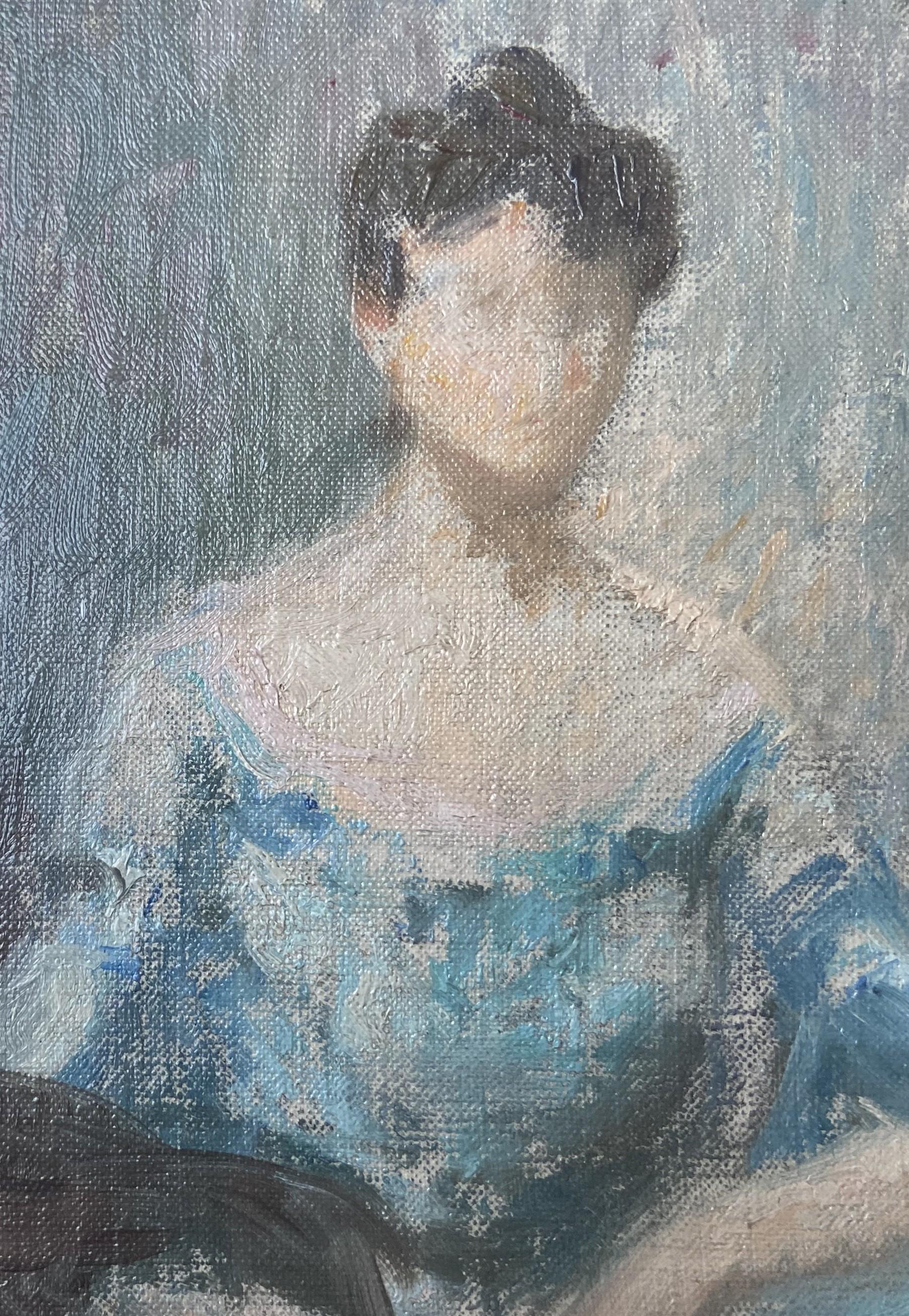 Lucien-Victor Guirand de Scévola (1871-1950) Portrait of Lady, oil sketch signed For Sale 5
