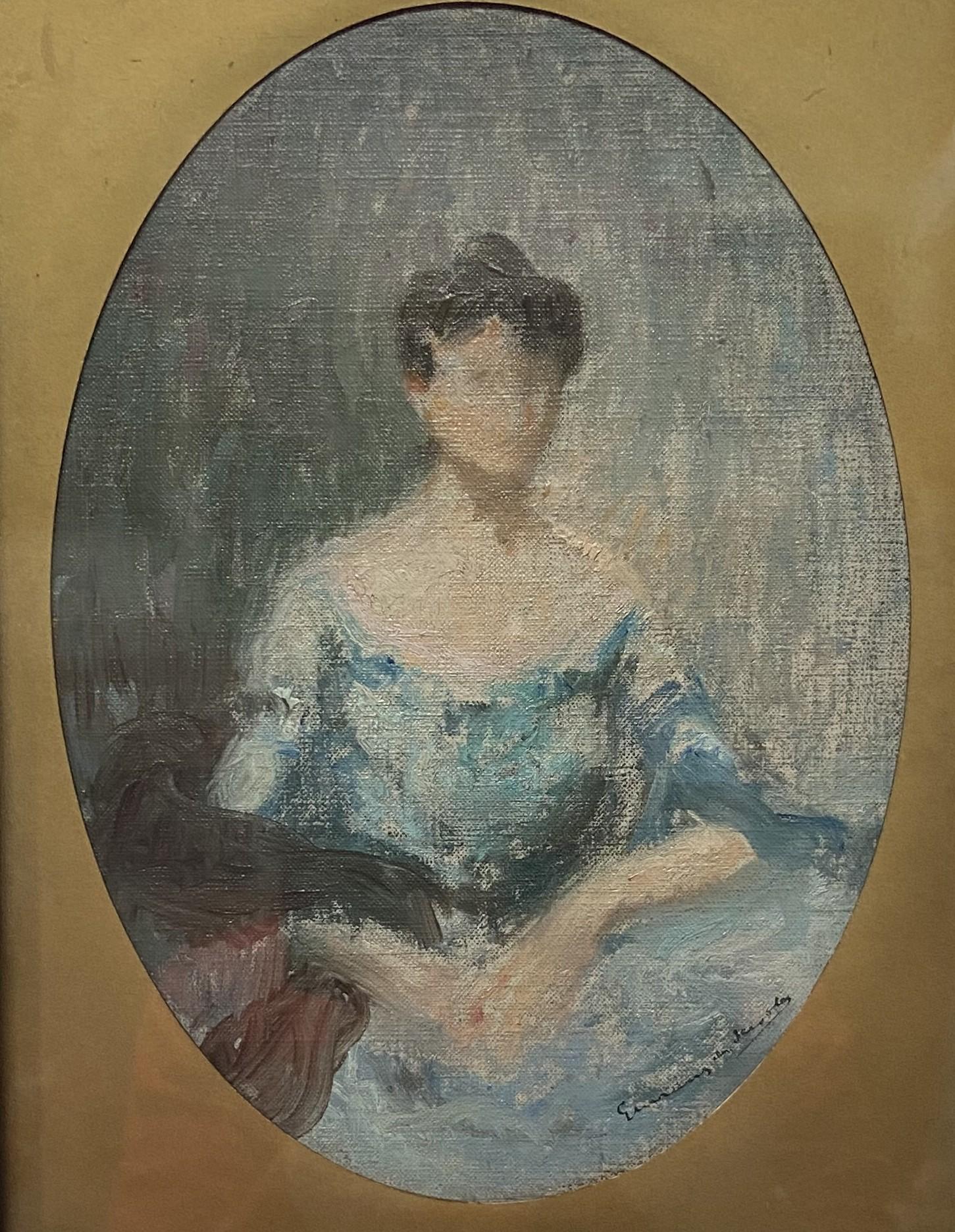 Lucien-Victor Guirand de Scévola (1871-1950) Portrait of Lady, oil sketch signed For Sale 6