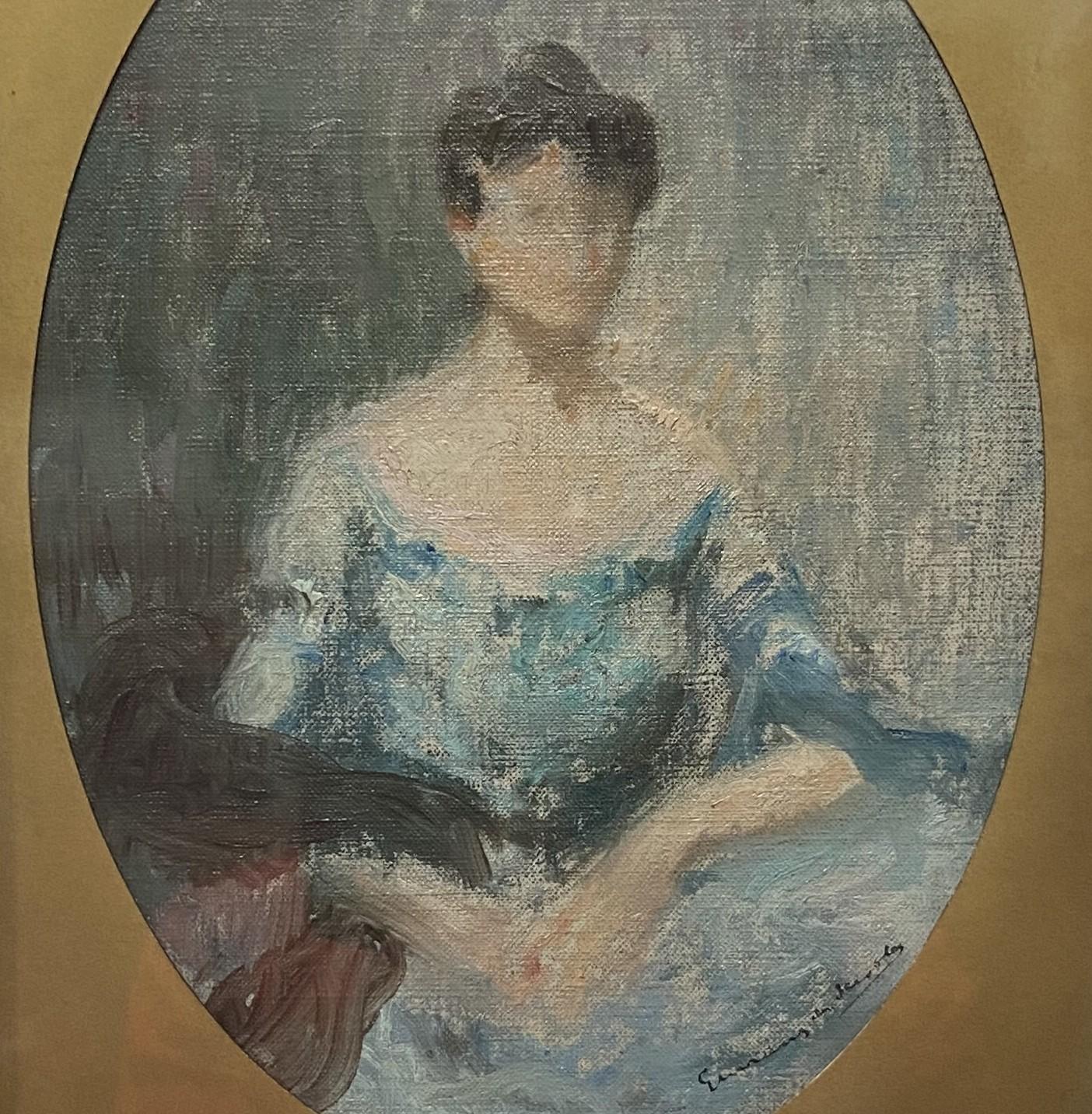 Lucien-Victor Guirand de Scévola (1871-1950) Portrait of Lady, oil sketch signed For Sale 7