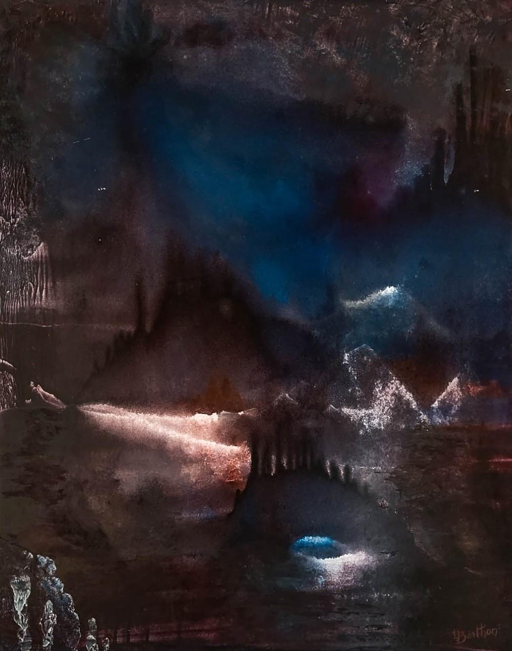 Lassen Sie sich von der eindringlichen Schönheit dieses Original-Ölgemäldes der bekannten französischen Künstlerin Lucienne Berthon (1926-2012) verzaubern, das ein kraftvolles Beispiel für ihre charakteristische 