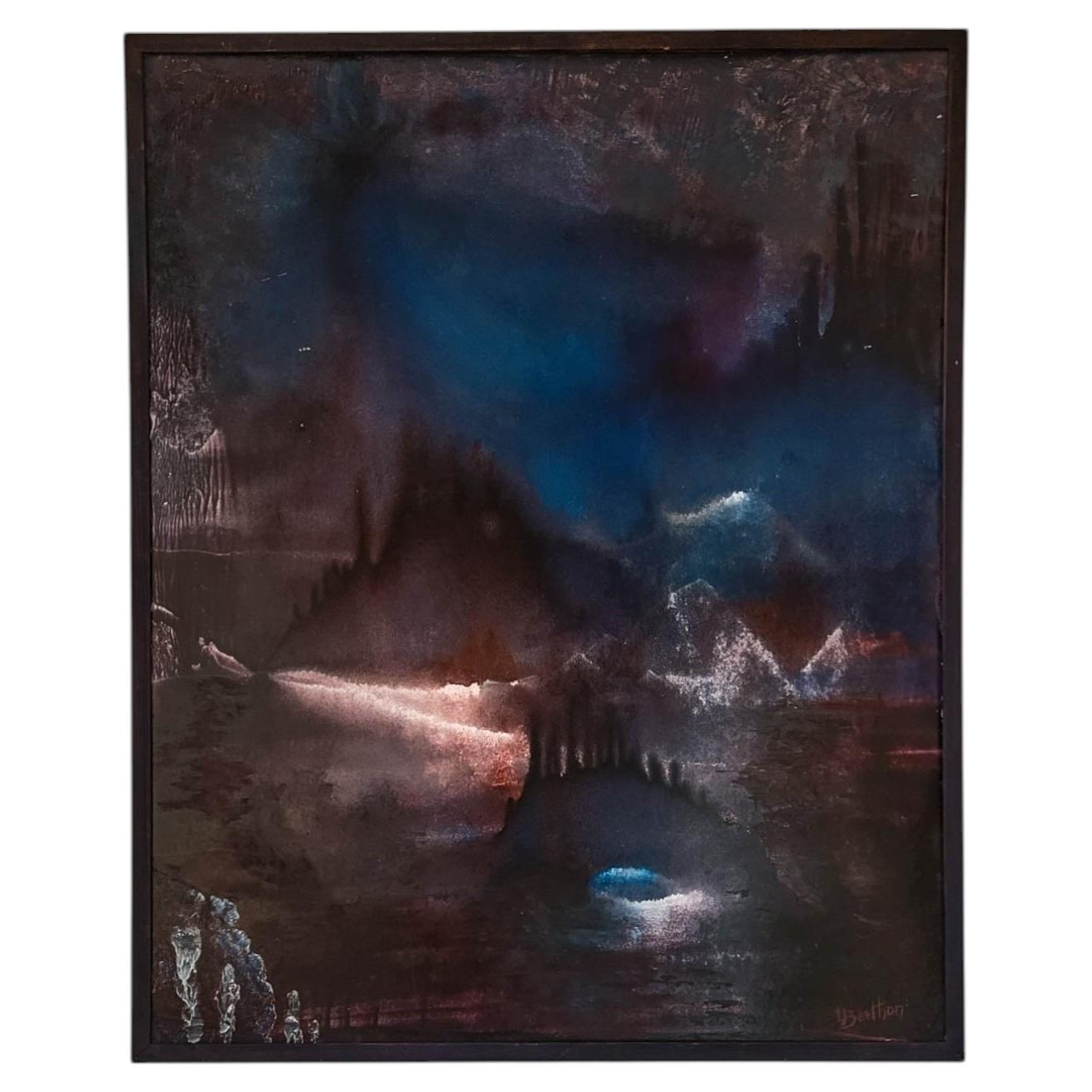 Lucienne Berthon (1926–2012) – Original Oil on Board, Lyrical Abstract Landscape For Sale