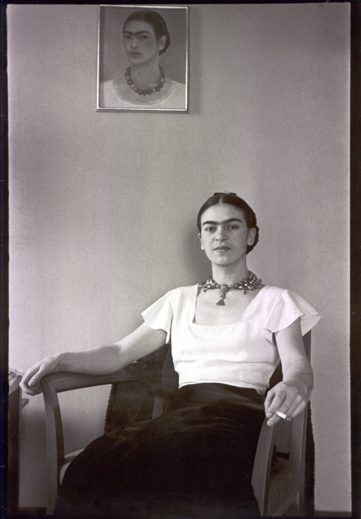 Lucienne Bloch Black and White Photograph - Frida at the Barbizon Plaza Hotel, New York City, NY