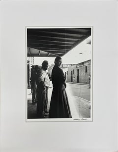 Frida at the Border - Black and White Photograph, Portrait, Woman Artist
