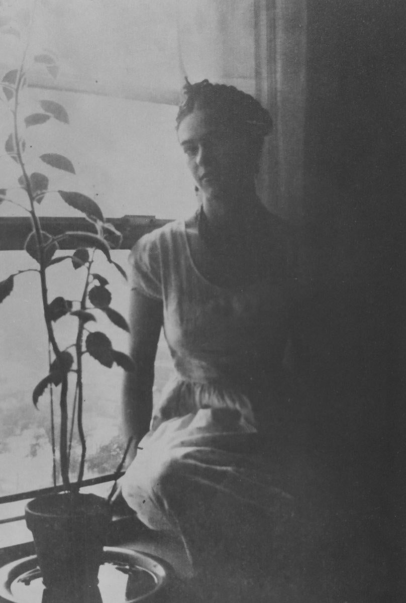Lucienne Bloch Portrait Photograph - Frida by the Window - Frida Kahlo, painter, portrait, plant, icon
