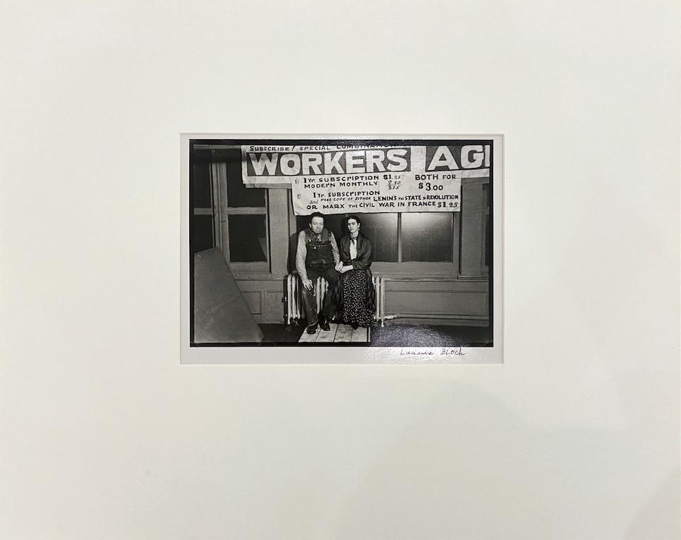 Midnight at New Workers School - Photographie en noir et blanc, Woman Artist, Frida - Gris Portrait Photograph par Lucienne Bloch