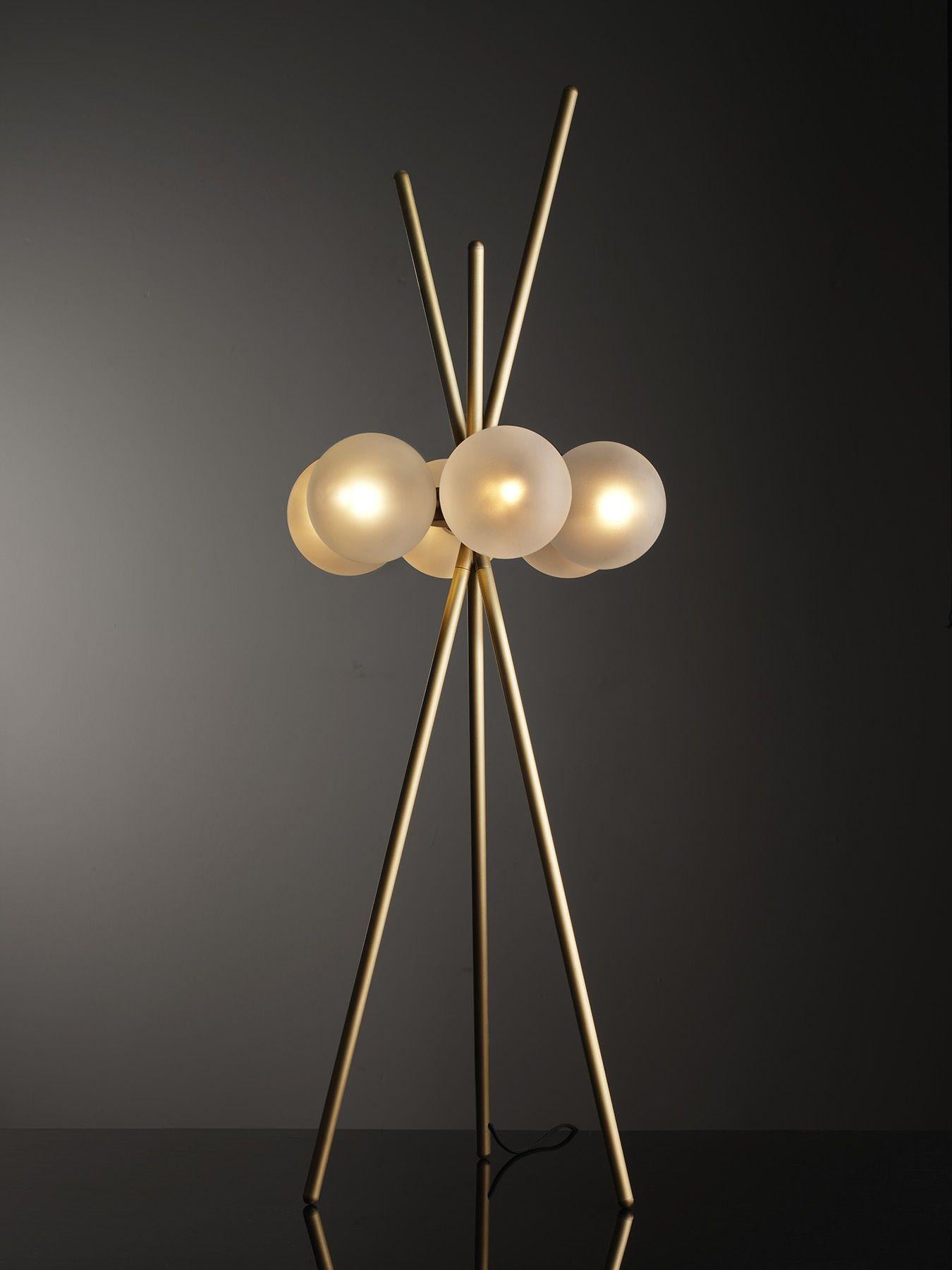 Modern LUCIENNE Brushed Brass and Blown Glass Table Lamp by Blueprint Lighting 2021