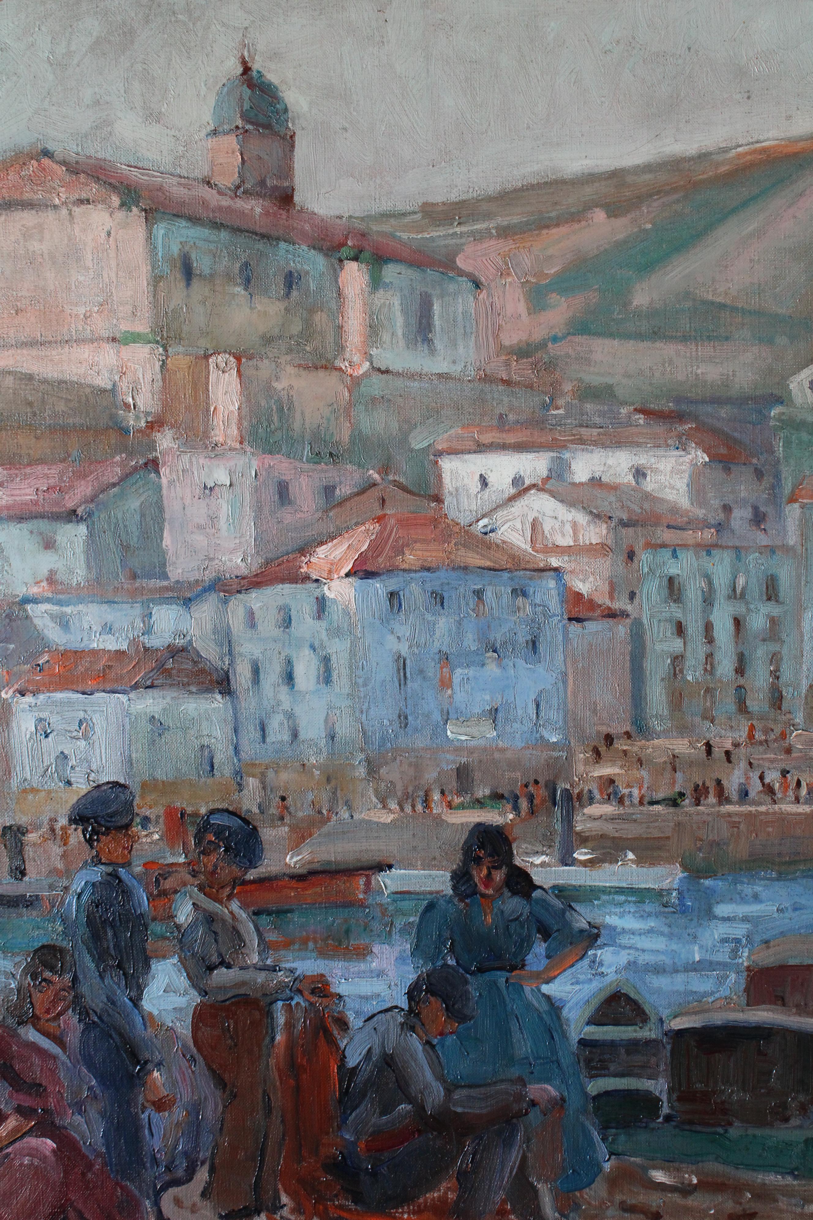 Großes postimpressionistisches Landschaftsölgemälde der französischen Künstlerin Lucienne Capdevielle (1885-1961) mit dem Titel 