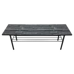 Lucienne Day Coffee Table in Geometric Print Laminate and Wrought Iron