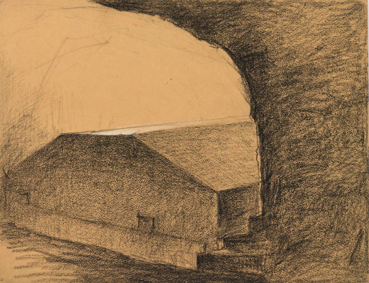 Tres dibujos de Vista en Egipto - Painting de Lucienne Epron