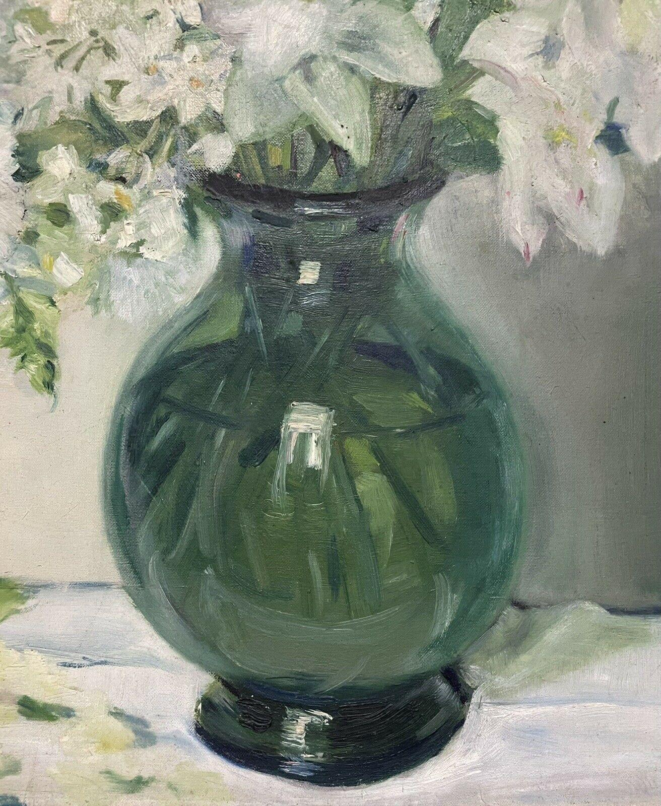 white flowers oil painting