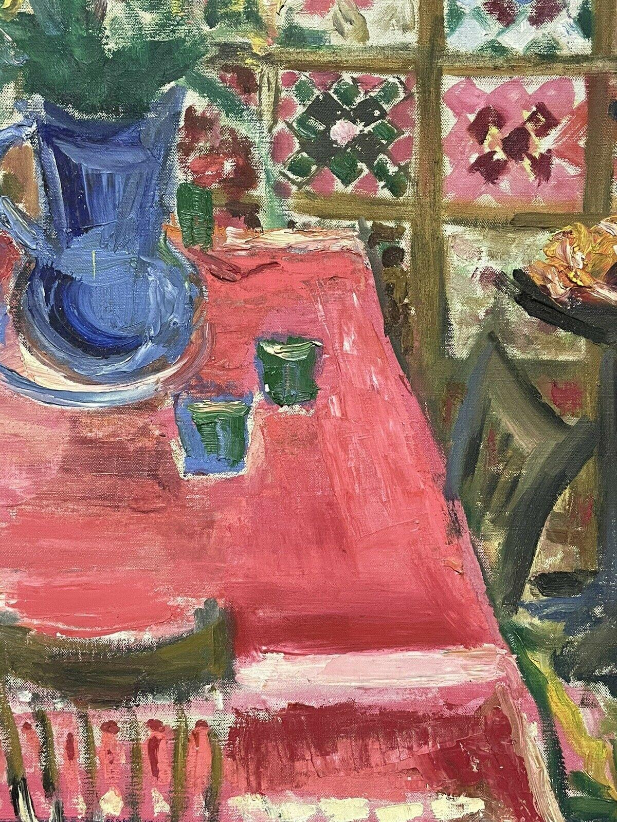Luci Estival-Grandgerard (1896-1975) Signed French Modernist Oil Pink Interior 1