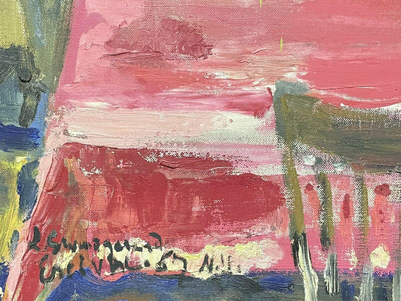 Luci Estival-Grandgerard (1896-1975) Signed French Modernist Oil Pink Interior 2
