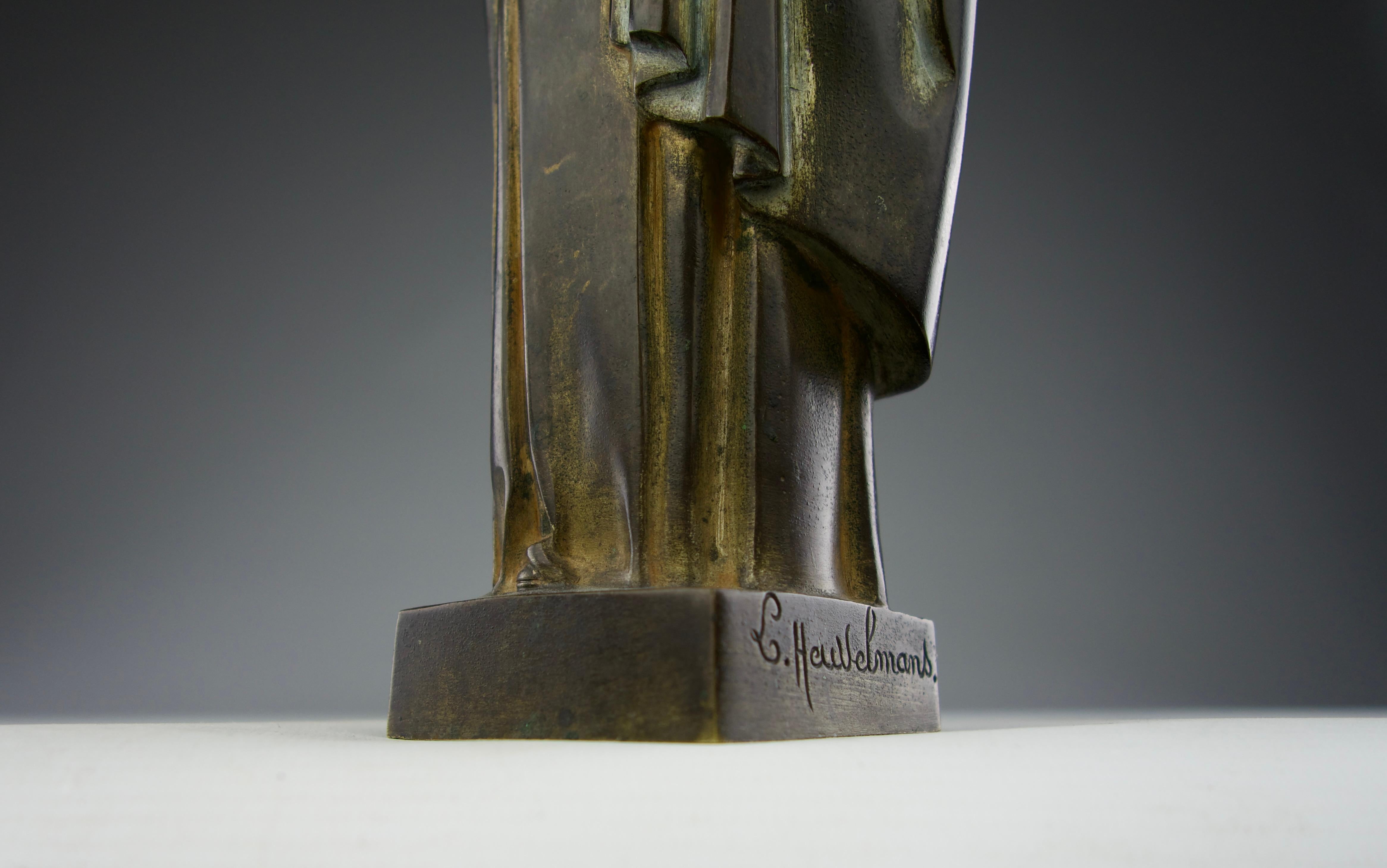 Early 20th Century Lucienne Heuvelmans, Virgin and Child, Art Deco Figurative Sculpture