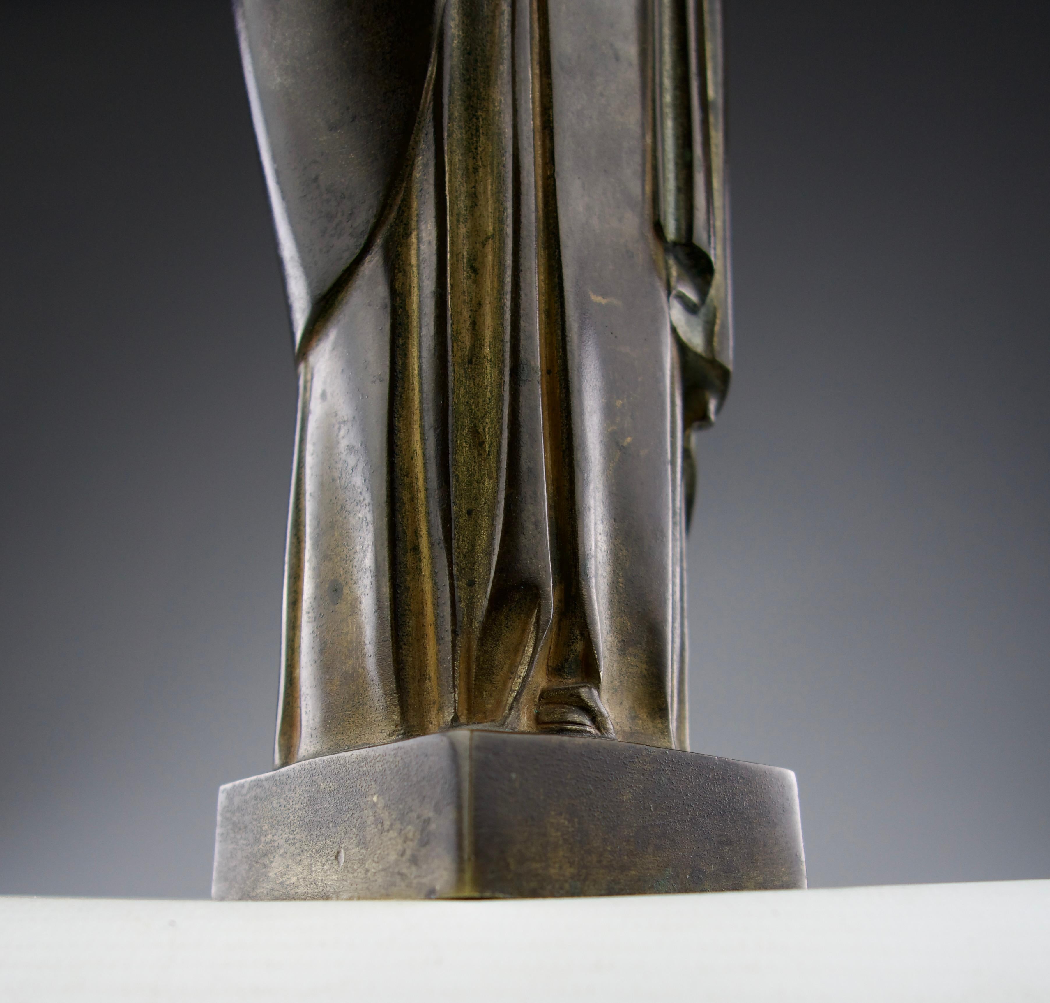 Lucienne Heuvelmans, Virgin and Child, Art Deco Figurative Sculpture 3
