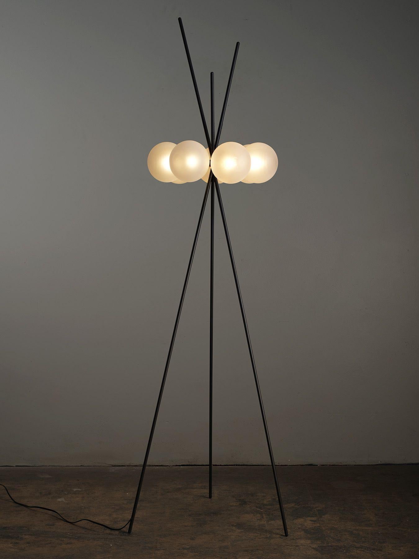 Modern LUCIENNE Oil-Rubbed Bronze and Blown Glass Floor Lamp by Blueprint Lighting 2021