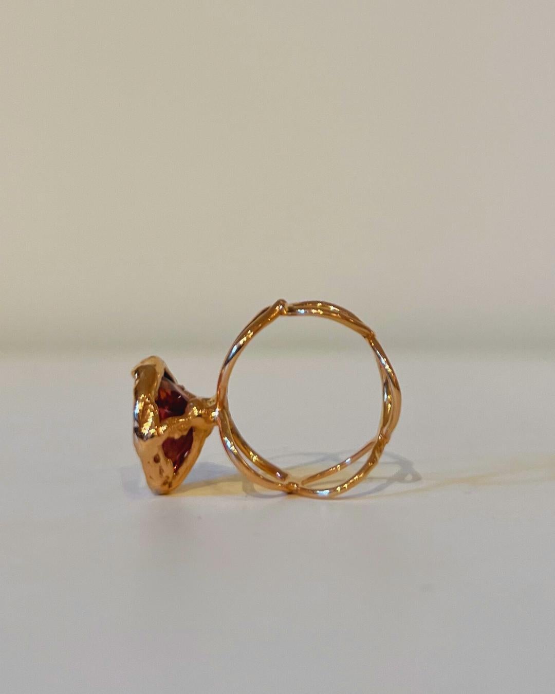 Women's or Men's Lucifer vir Honestus Red Tourmaline and 18K Rose Gold 