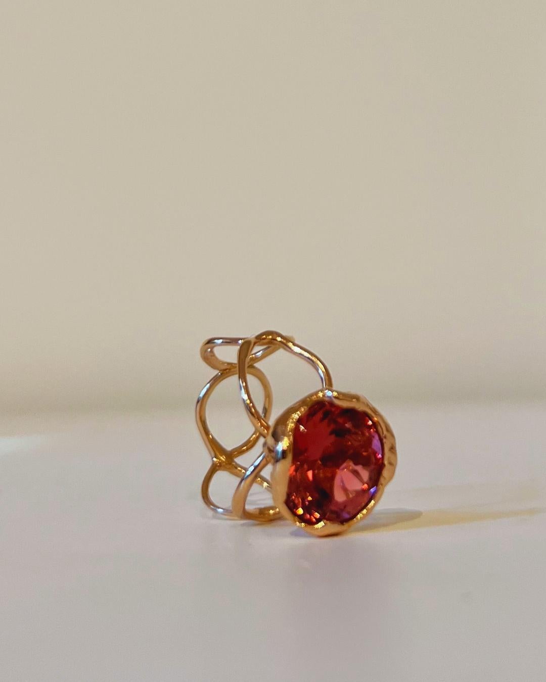 Lucifer vir Honestus Red Tourmaline and 18K Rose Gold 