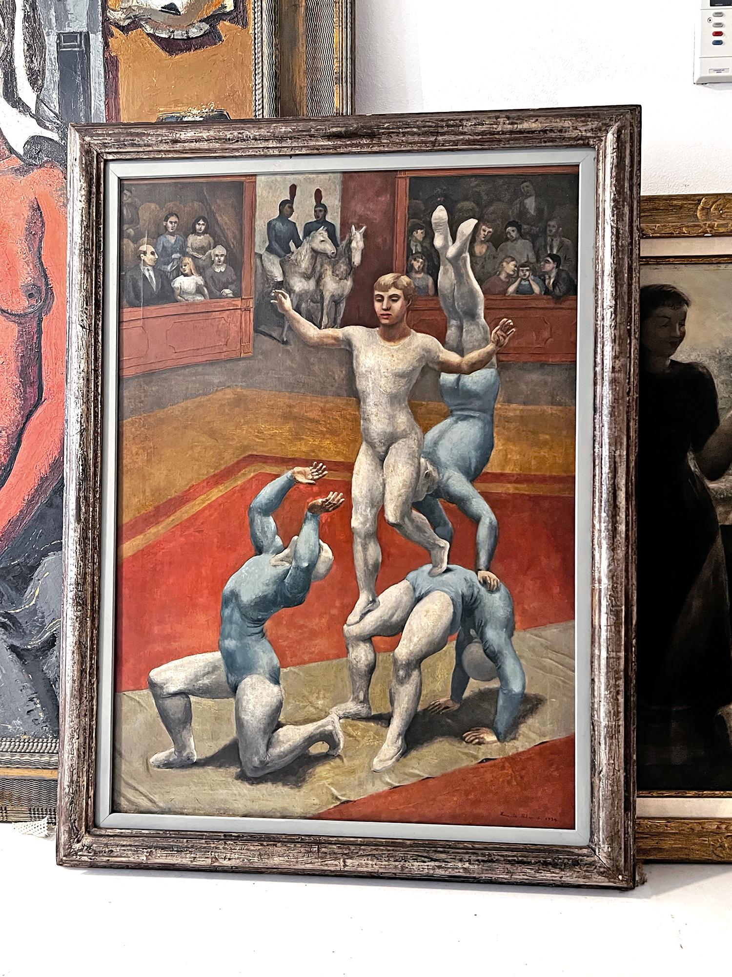 Circus Acrobats  - ( Friends with Diego Rivera and Frida Kahlo ) For Sale 4