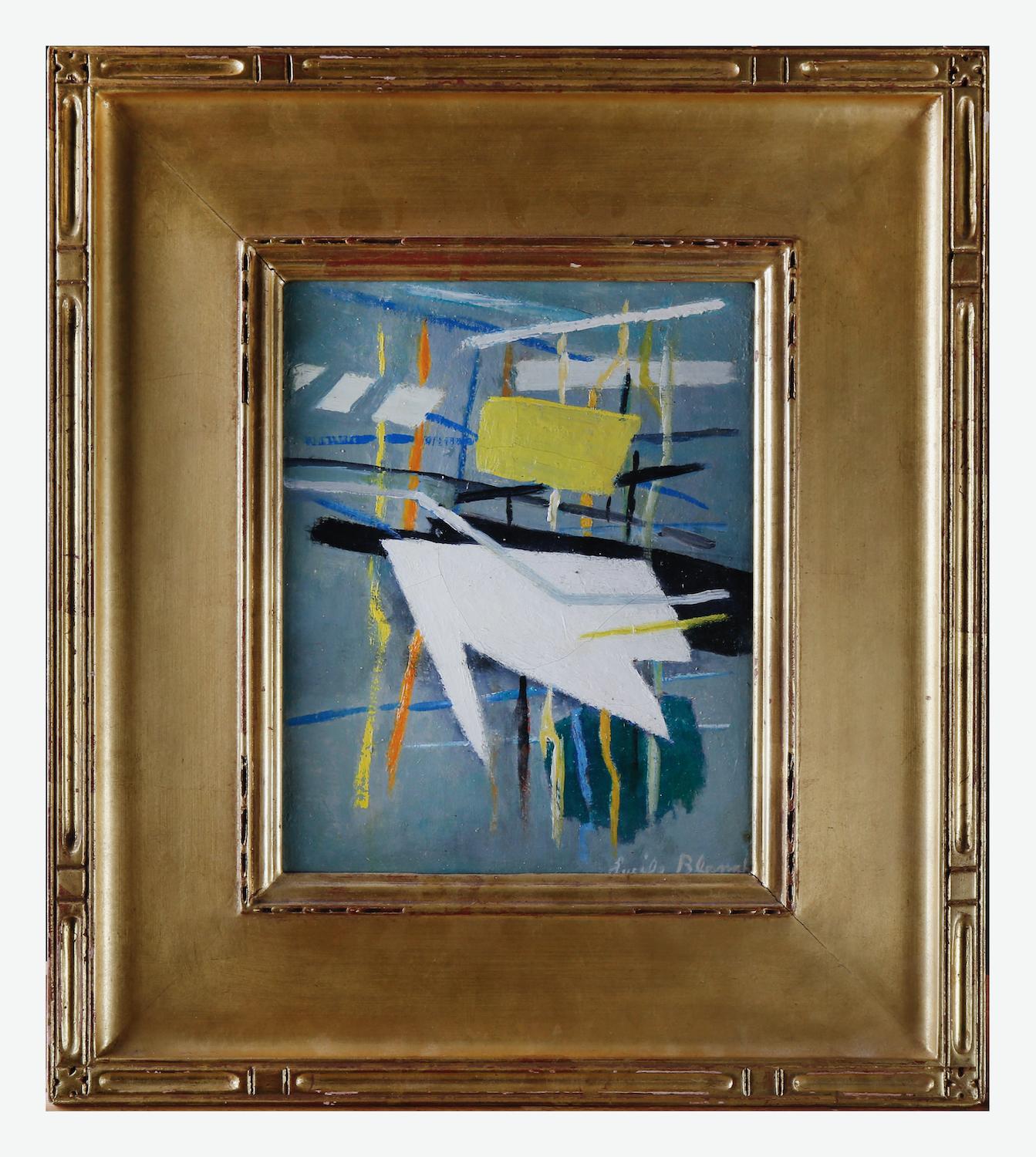 Lucile E Lundquist Blanch Abstract Painting – Figurales abstrakt-expressionistisches Ölgemälde der Künstlerin des 20. Jahrhunderts von Frau