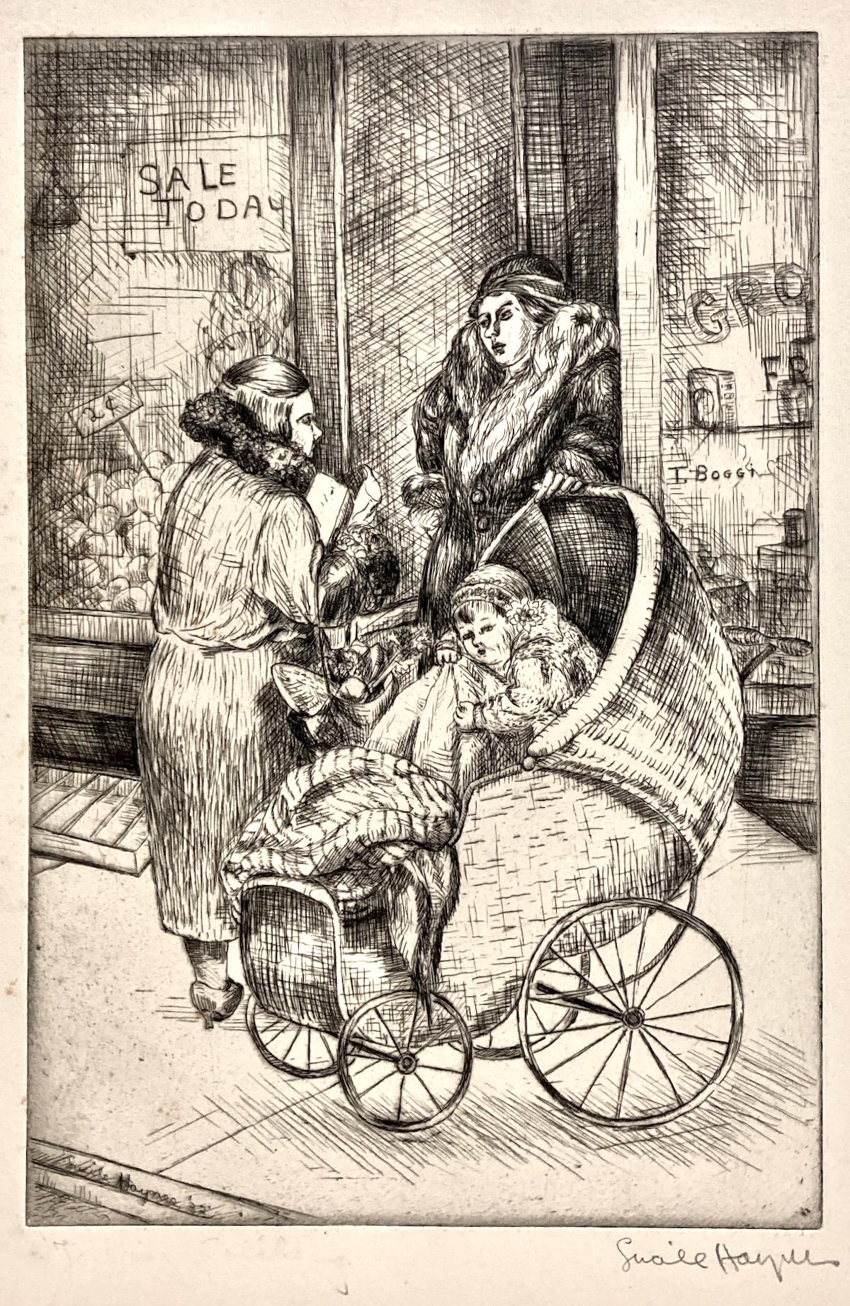 Lucile Haynes, (Two Women with Child in Baby Carriage) For Sale 2