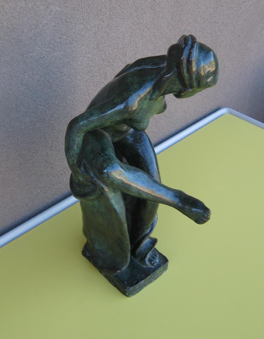 Lucile Passavant French Artist, Nude Bronze Sculpture, 1940, 