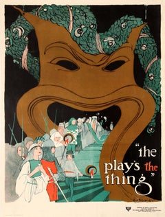 Original Antique YWCA & Bureau Of Social Education Poster - The Play's The Thing