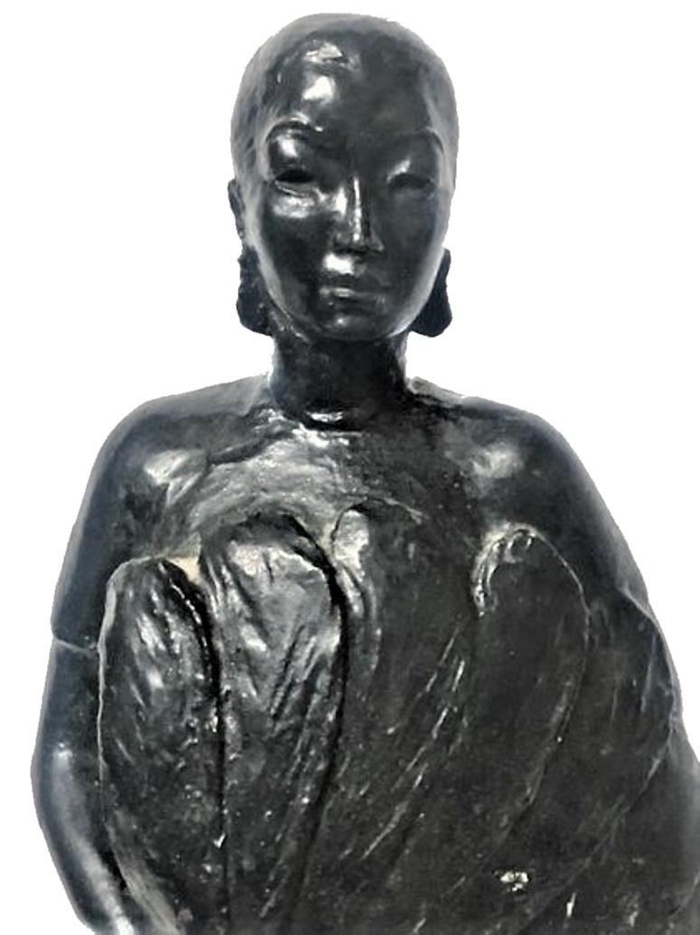 Signed on the plinth “Lucile Swan”
Valsuani Foundry stamp.
Original black patina.

Dimensions
Height: 14.5 inches (36.25cm)
Width: 5 inches (12.5cm)
Depth: 2.5 inches (6.25cm)

LUCILE SWAN (American, 1887-1965) was born in Sioux City, Iowa.