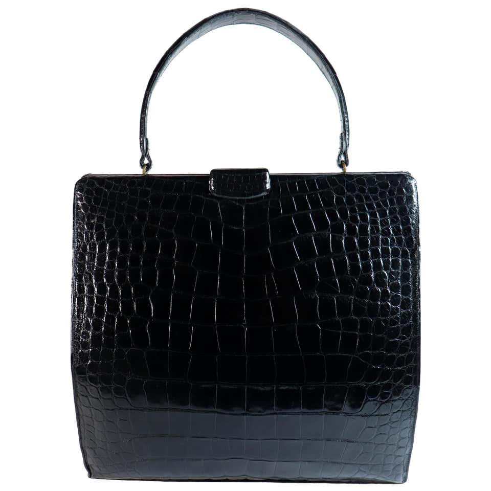 Lucille de Paris Large Crocodile Top Handle Bag For Sale at 1stDibs ...