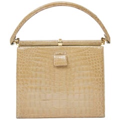 Lucille de Paris Tan Crocodile Handbag