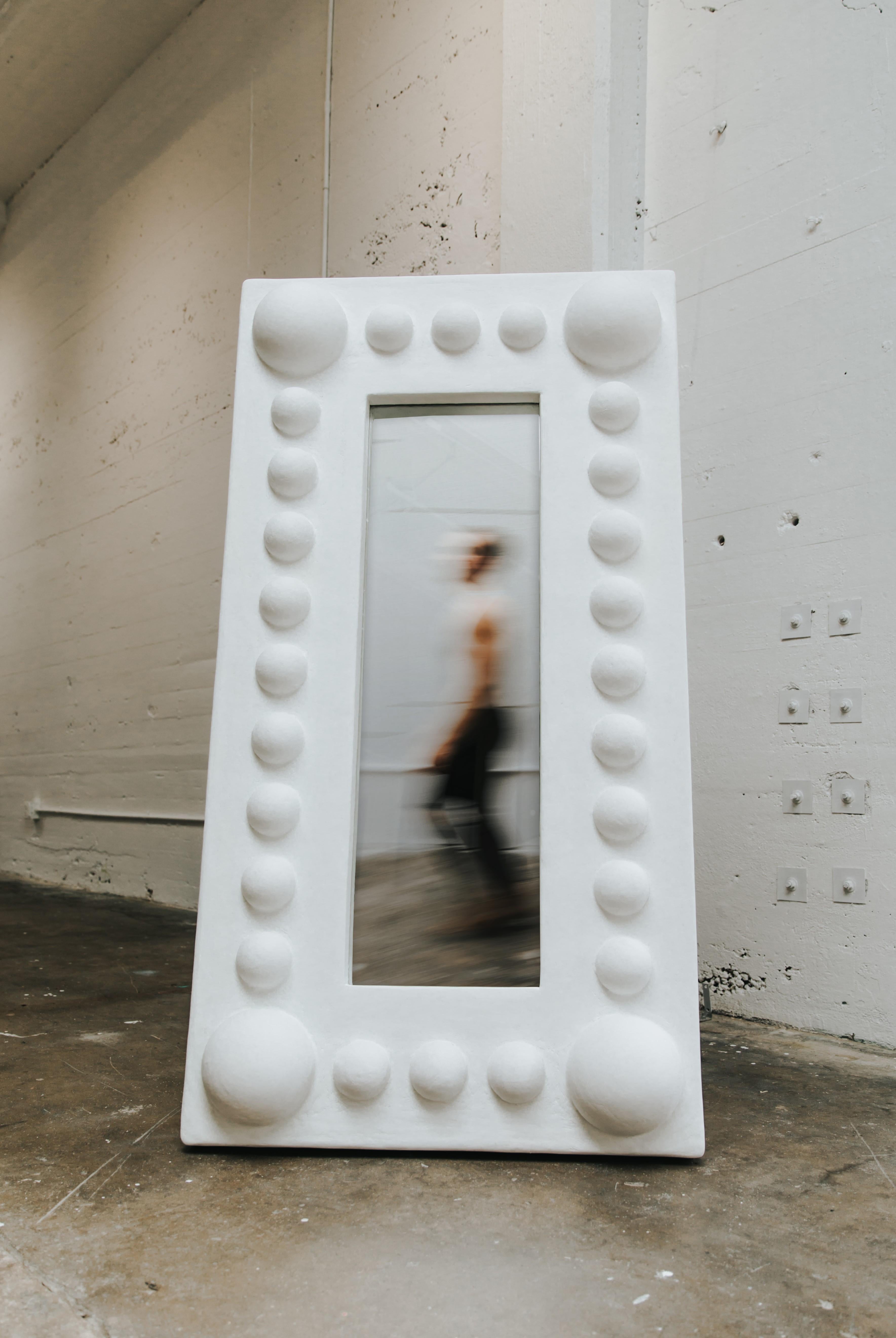 Epoxy Resin Lucille Floor Mirror in Gypsum & Fiberglass by Brent Warr Studios For Sale