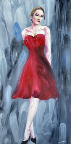 Red Dress, Painting, Oil on Canvas