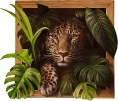 Leopard- original realist oil painting-contemporary wildlife art
